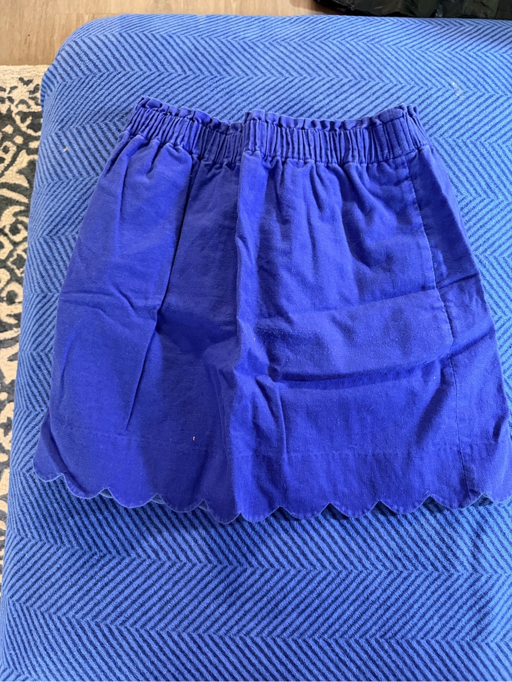 JCrew Women’s Blue Elastic-Waist Scallop Hem Skirt